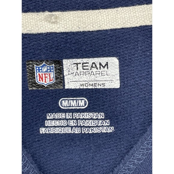 Seattle Seahawks Womens Top Blue Medium M NFL Logo Hooded V-Neck Kangaroo Pocket - Picture 9 of 11